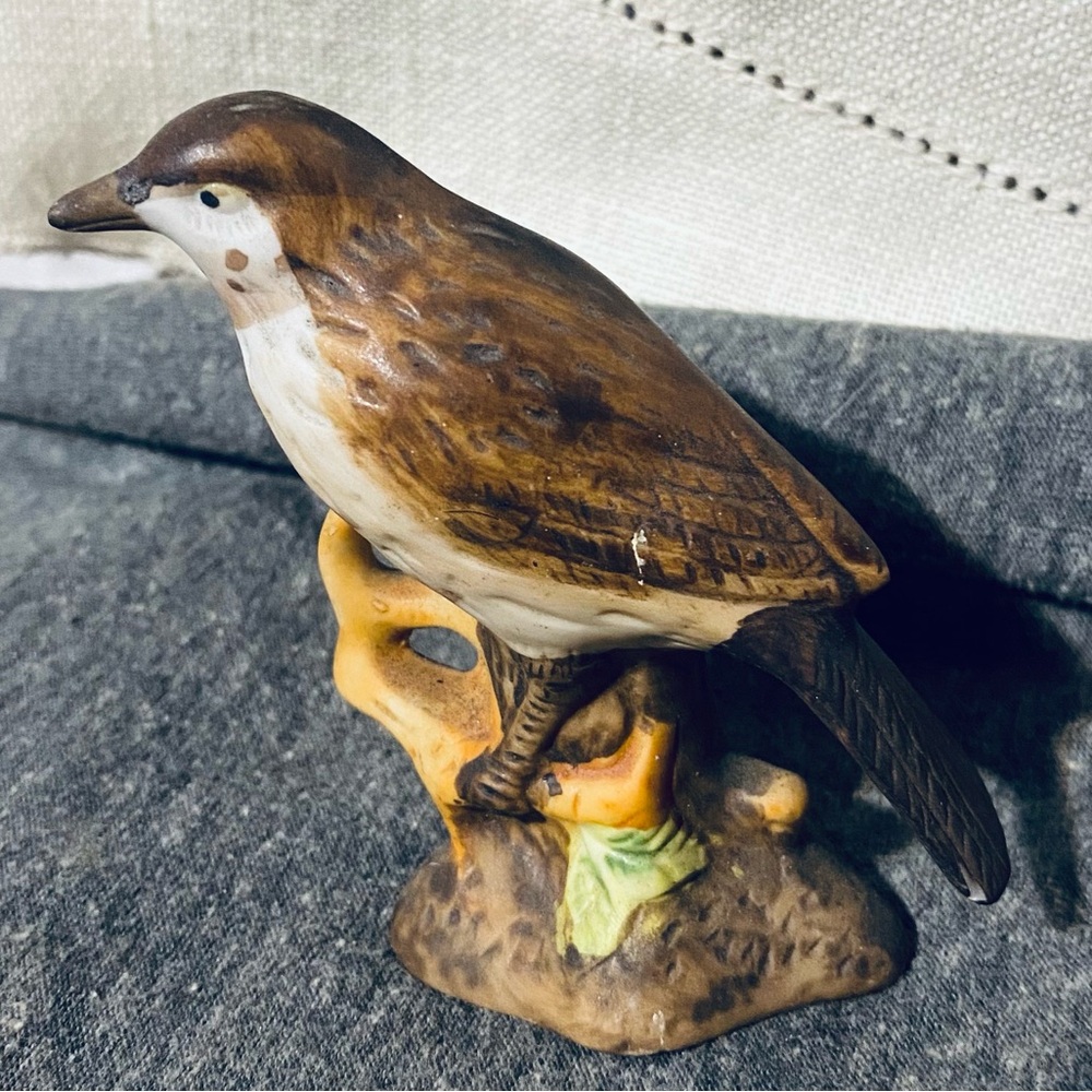 Handcrafted Brown Bird Figurine vintage